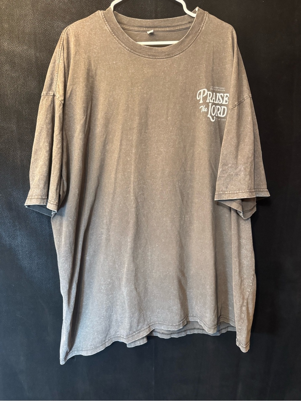 Praise The Lord Christian T Shirt 5XL Psalm 150:6 Faith Acid Wash Oversized Gray